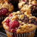 Dark Chocolate Chunk Raspberry Crumb Muffins