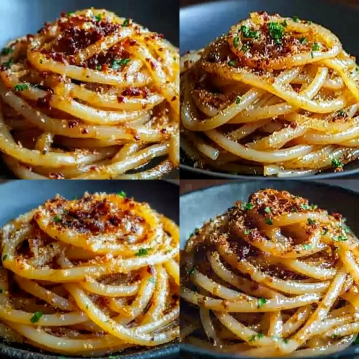 Caramelized Onion Pasta with Chilli Oil