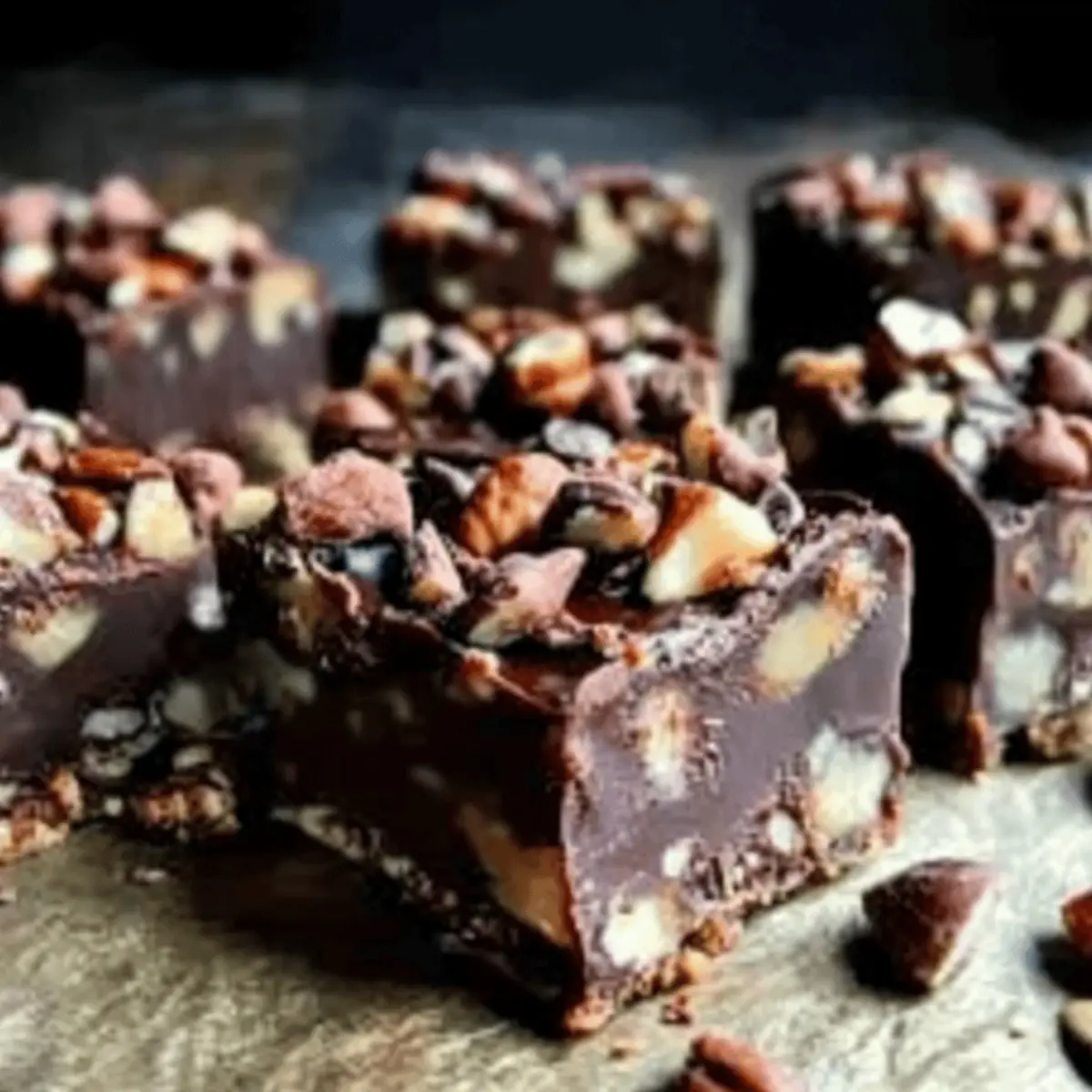 Dark Chocolate Nut Squares