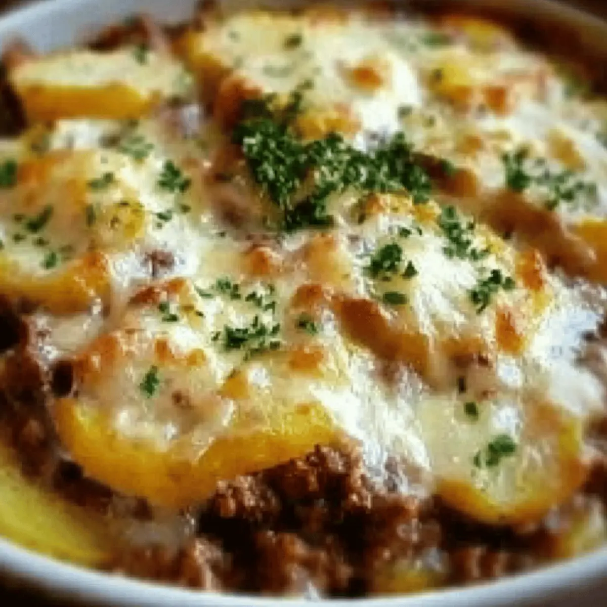 Cheesy Potato Beef Bake
