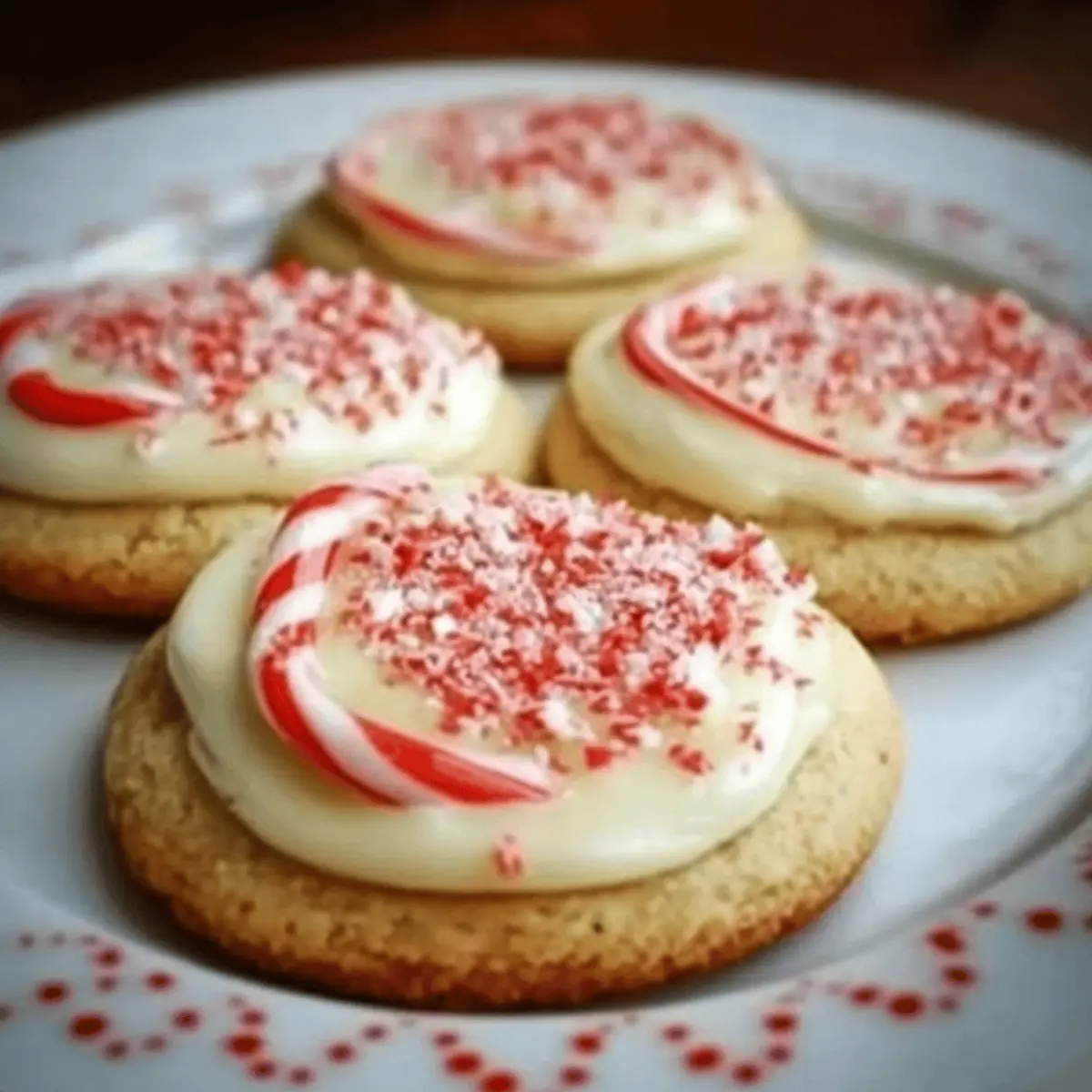 Candy Cane Frosted Cookies